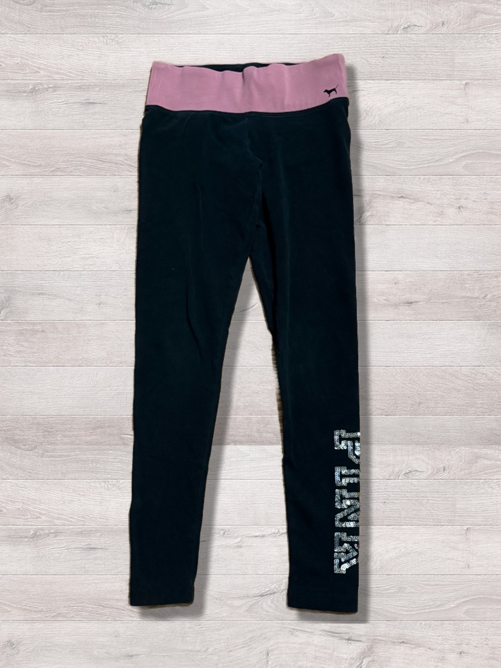 Victoria’s Secret PINK Yoga Sequin Spell Out Leggings Women’s XS Gym Pilates